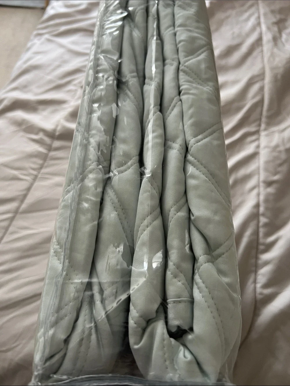 Annie Selke Quilted Silken Solid Coverlet in Light Sage
